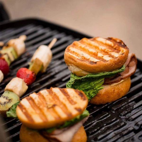 Burgeri si frigarui pe gratar electric Weber